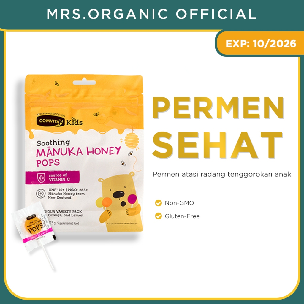 

COMVITA Kids Soothing Manuka UMF 10+ Pops - permen tenggorokan anak