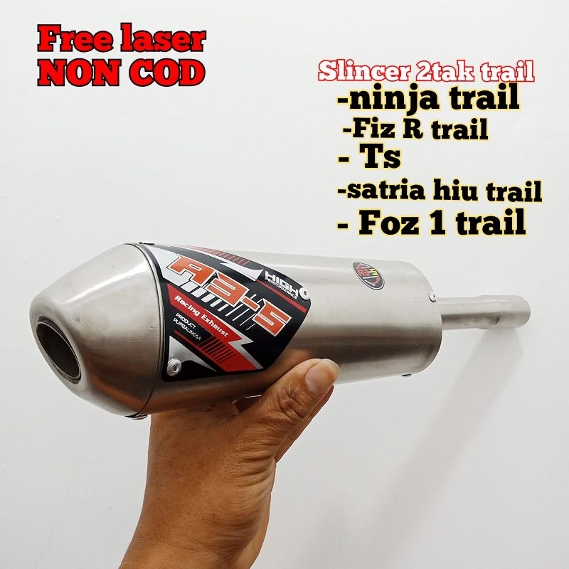 slincer knalpot trail ts 125 ts 100 fiz r  foz 1 ninja satria hiu
