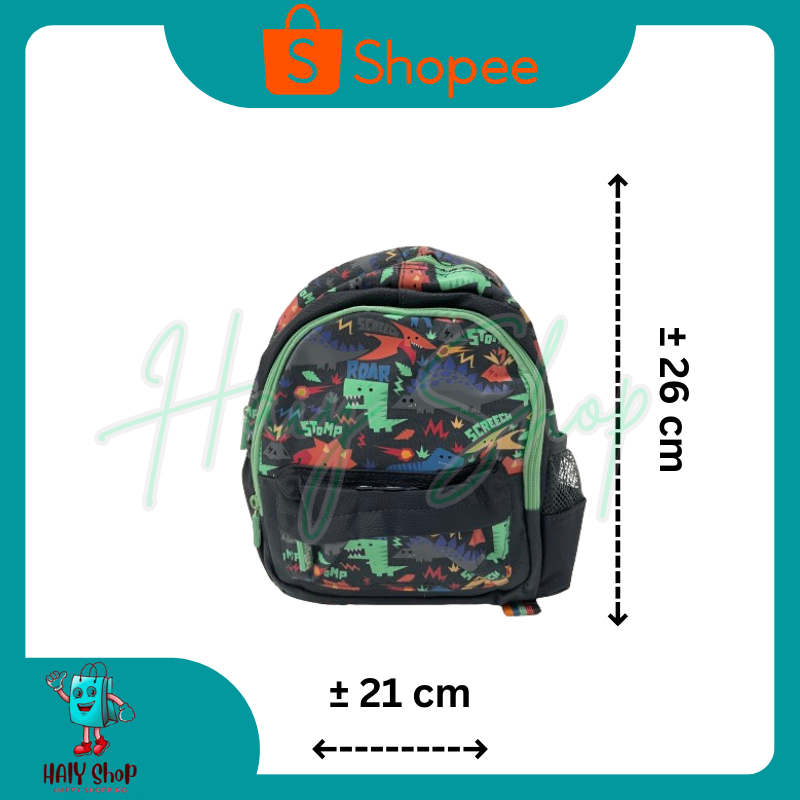 Tas Ransel Smiggle Teeny Tiny Backpack Edisi Dino High Quality / Grade Ori #646