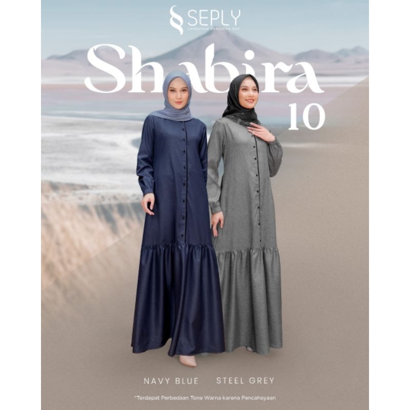 Seply Gamis Shabira 10 Navy Blue, Steel Grey