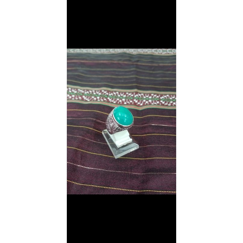 cincin pria batu permata bacan ikat perak