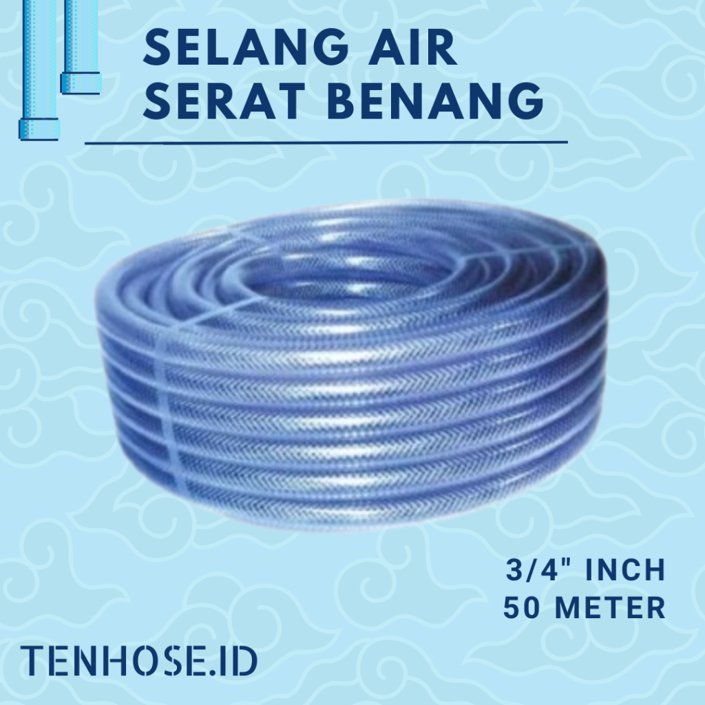 Selang Air Serat Benang 3/4" Inch 50 Meter ( Harga Per 50 Meter )Selang Air  Taman