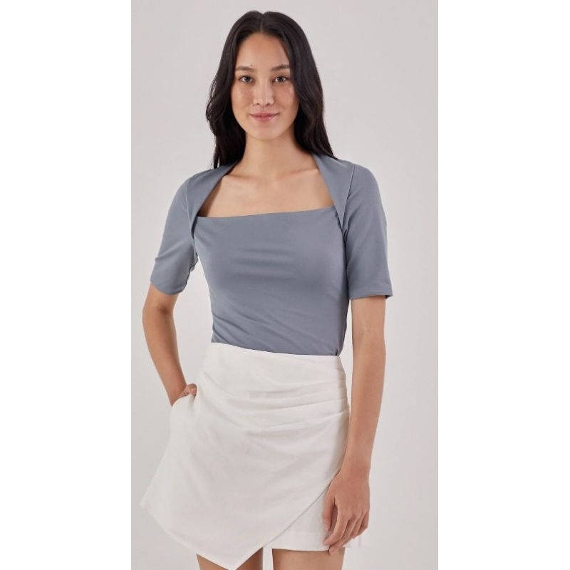 Debra Square Neck Jersey Top