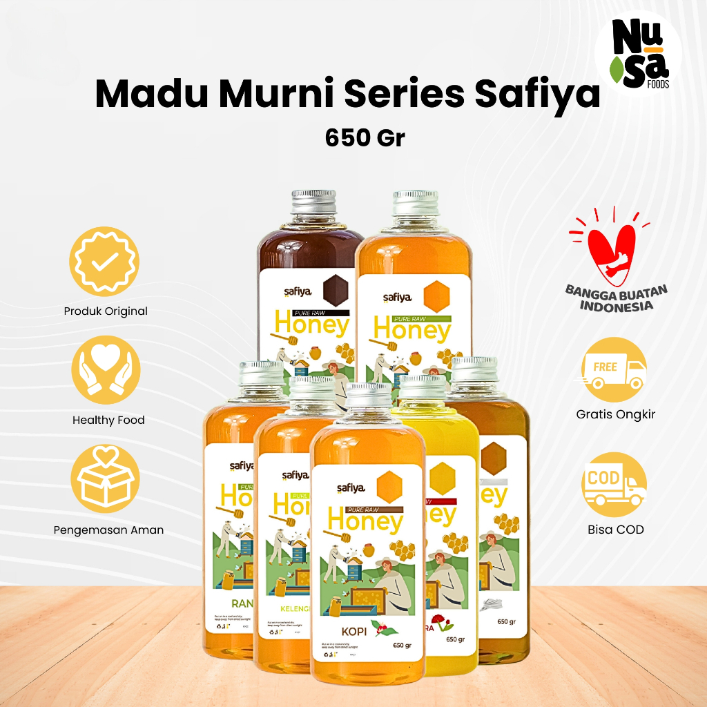 

Madu Murni Safiya 650 Gram Varian Madu Asli Pure Raw Honey