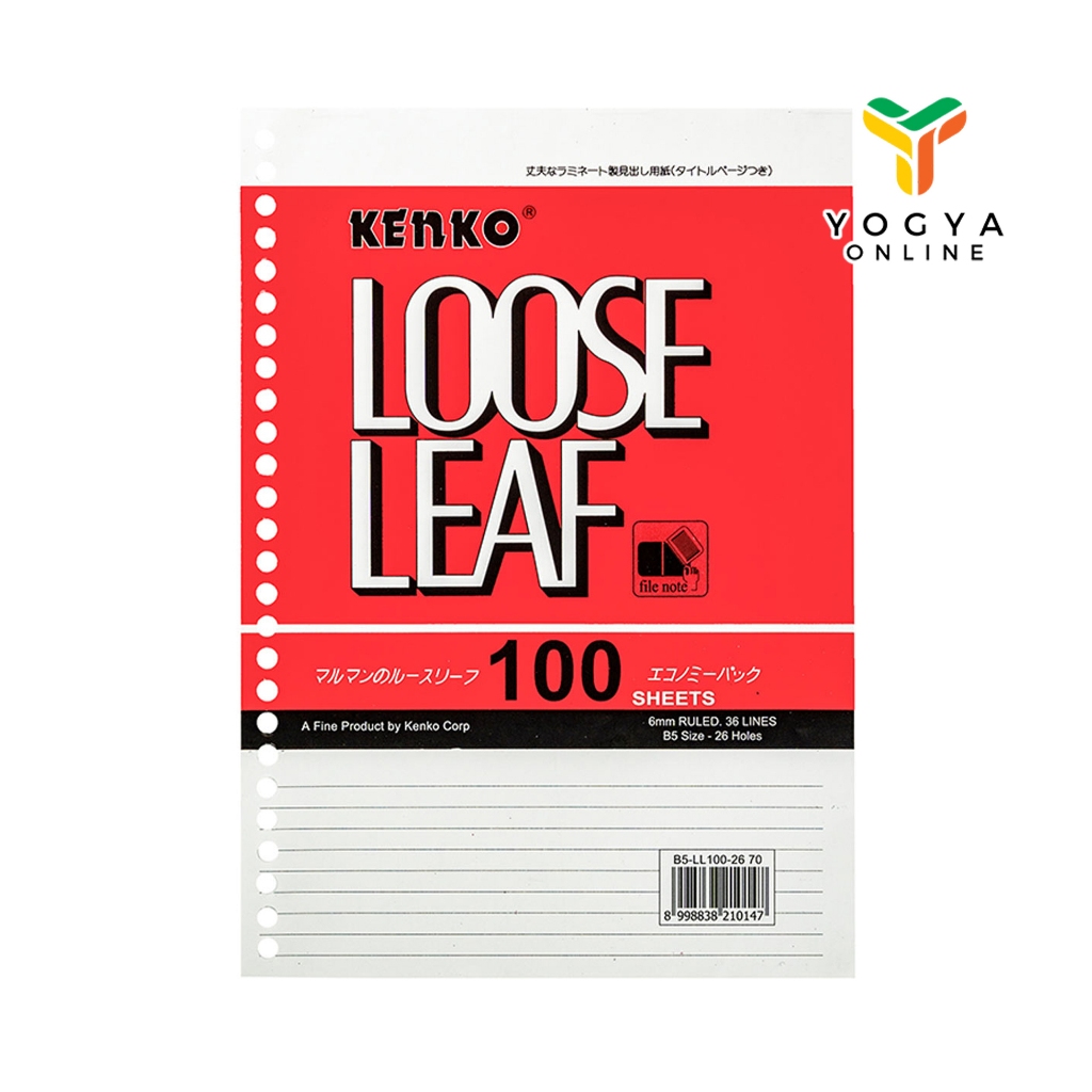 

Kertas Binder Kenko Loose Leaf B5 100