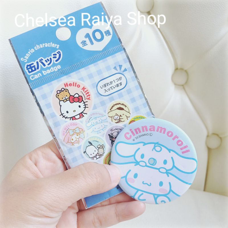 Pin Bros Can Badge Sanrio Cinnamoroll and Milk 5,6cm Cinamorol Cinamoroll Cinnamonroll Kawaii Origin