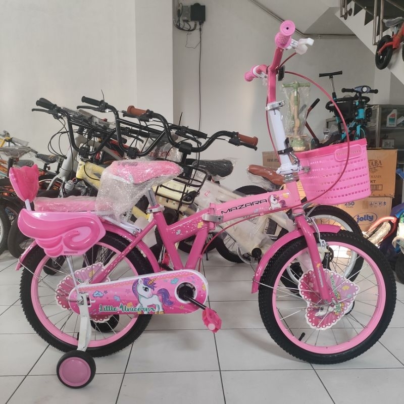 SEPEDA LIPAT ANAK PEREMPUAN MAZARA 18 INCH FREE RAKIT INSTAN BANDUNG