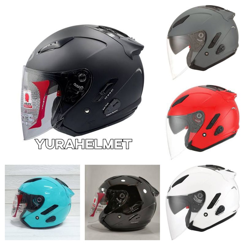 Helm Kyt galaxy flat r solid KYT GALAXY FLAT R DOUBLE VISOR Helm half face kyt galaxy flat r polos O
