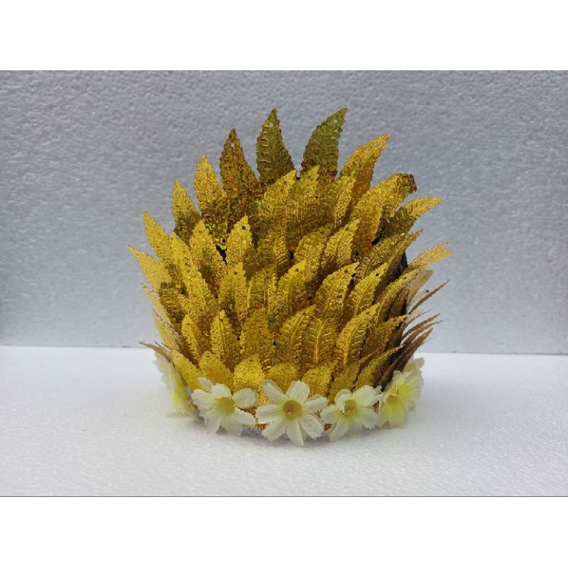 Mahkota Tari Emas hiasan bunga Hiasan Kepala Bali