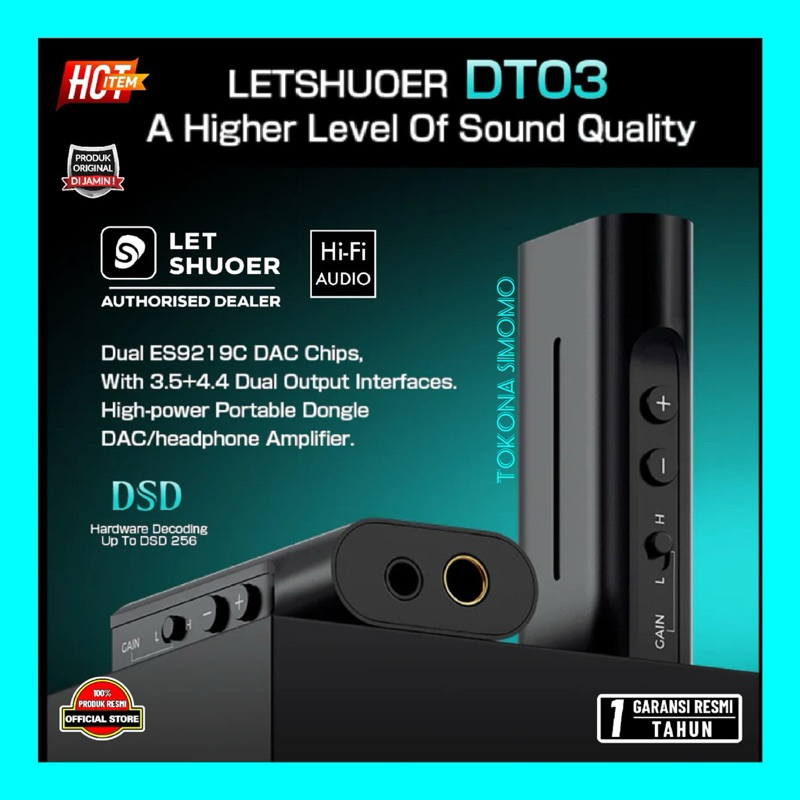Letshuoer DT03 Portable High Resolution Lossless DAC AMP Headphone Amplifier with Dual ESS SABRE ES9