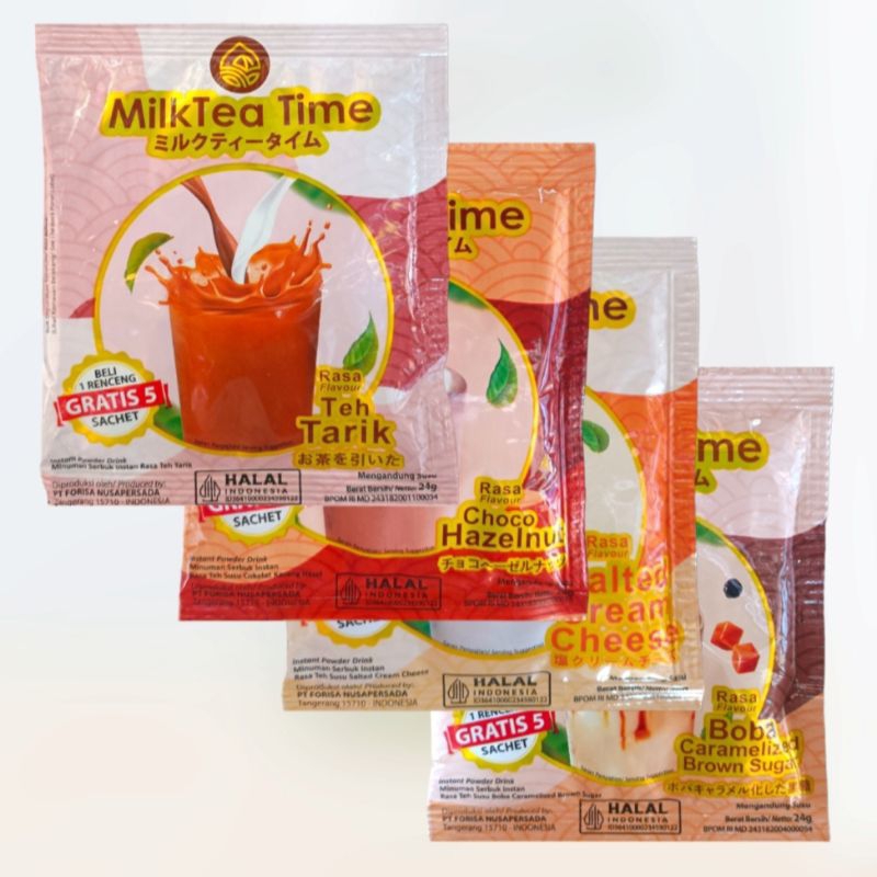 

ECERAN - Milktea time teh tarik / milktea time salted cream cheese / milktea time choco hazelnut / milktea time boba caramelized brown sugar sachet (1 pcs)