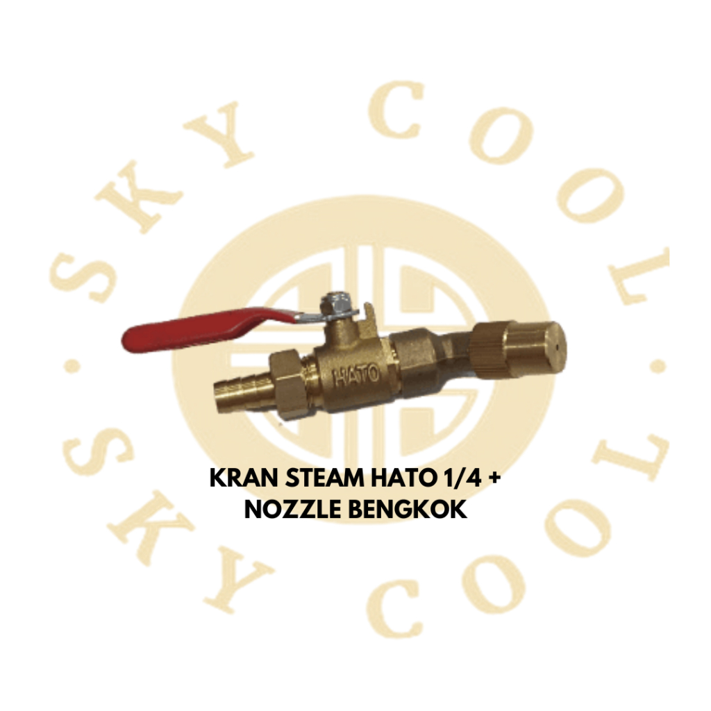 KRAN STEAM HATO 1/4 + NOZZLE BENGKOK