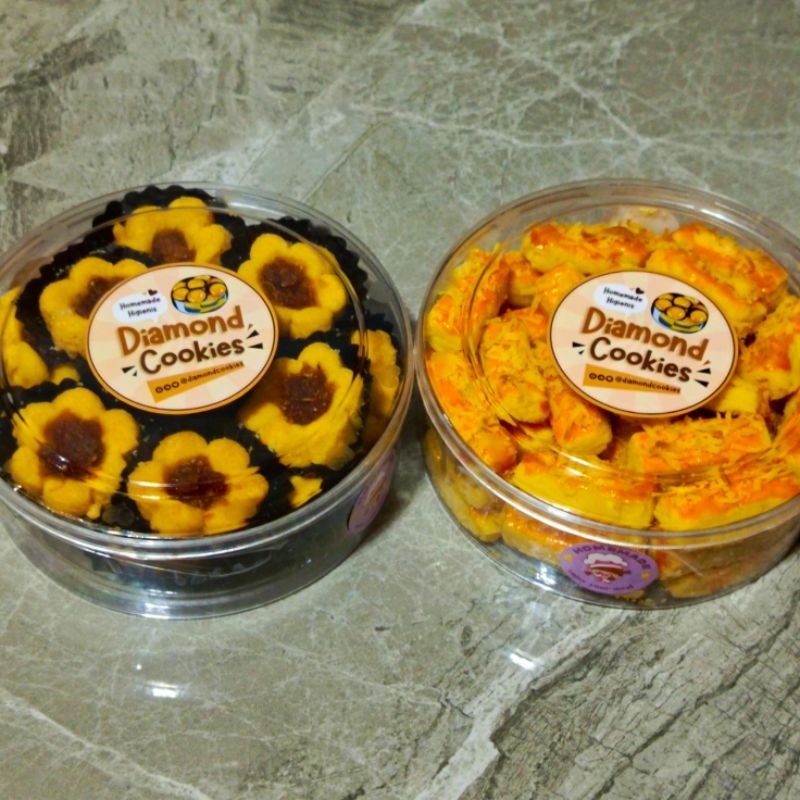 

【 DIAMONDCOOKIES 】PAKET BUNDLING MINI 2!! ( Thumbprint Nanas - Kastangel ) • WISMAN • Premium • Mika Bulat • Isi 2 Mika Bulat