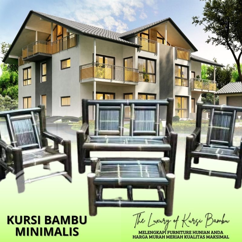 KURSI BAMBU HITAM MURAH BERKUALITAS