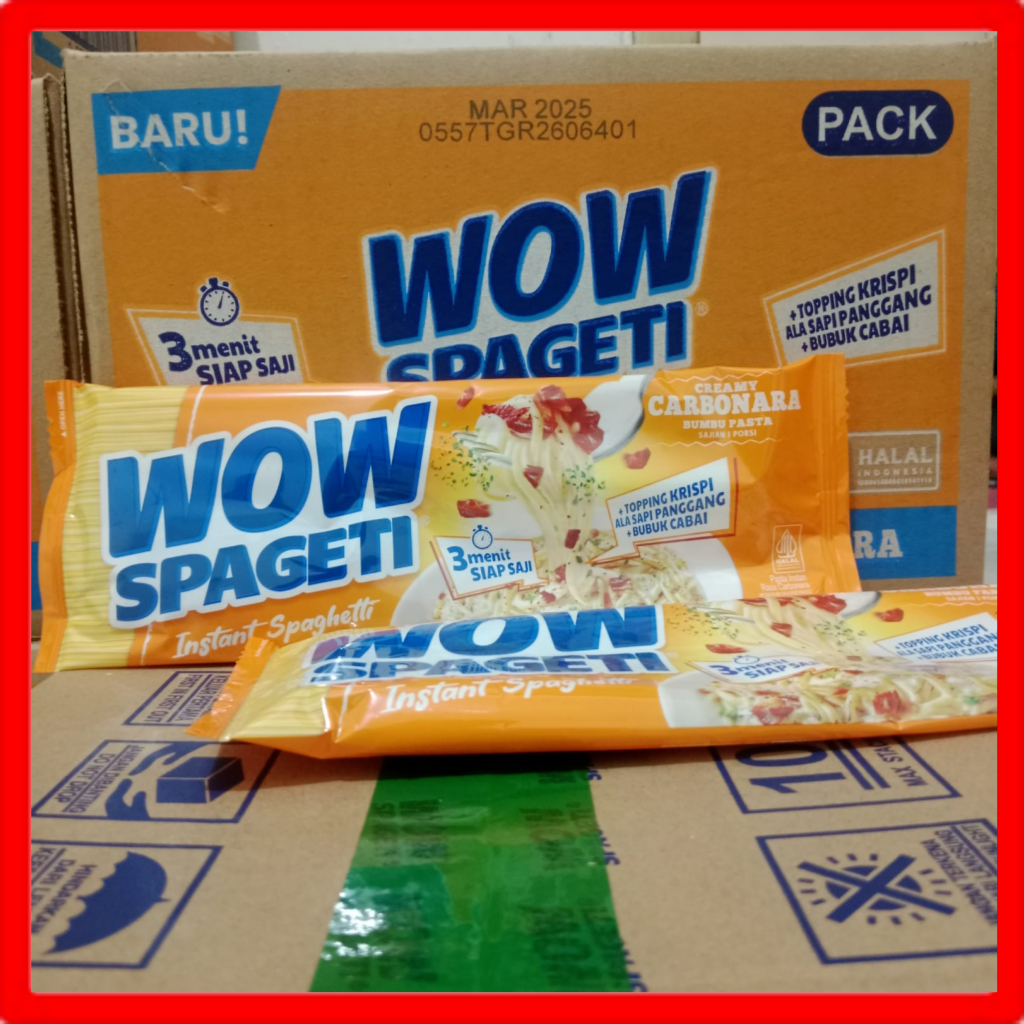 

1 DUS WOW SPAGETI CREAMY CARBONARA ISI 40 PCS @ 88 GRAM