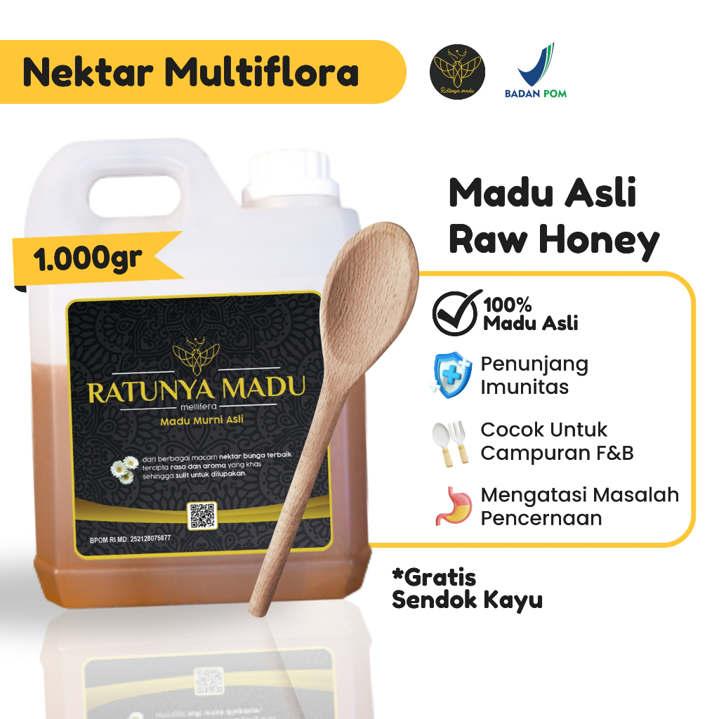 

[Flash Sale] Ratunya Madu - Madu Mellifera Asli 1kg - Natural Raw Honey Original