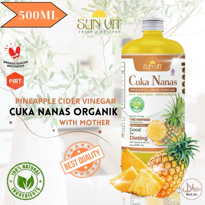 

500ml Cuka Nanas Organic With Mother Original Pineapple Vinegar by SunVit