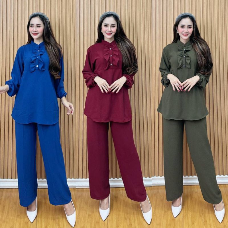 Oneset Wanita Crinkle Airflow