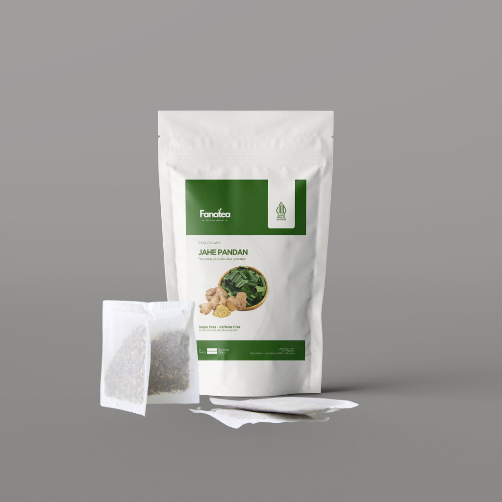 

Jahe Pandan Fanatea – Minuman Hangat Menyegarkan dengan Aroma Pandan isi 30 tea bags