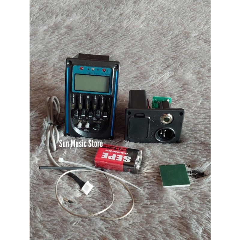Preamp Gitar Akustik LC5 - Equalizer Gitar LC5 Prener Digital Tuner - Preamp LC5 - Preamp Gitar Akus