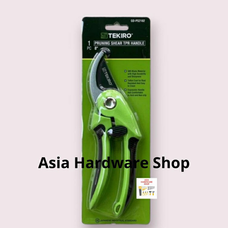 Terbaik Gunting Dahan Bengkok 8 inci TEKIRO Gagang TPR Gunting Batang Pohon Tanaman