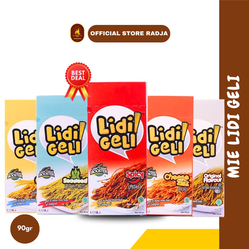 

[90gr] Mie Lidi Geli Snack Jadul Kekininian Renyah All Varian Rasa + Bubble Wrap - Oleh Oleh Jogja