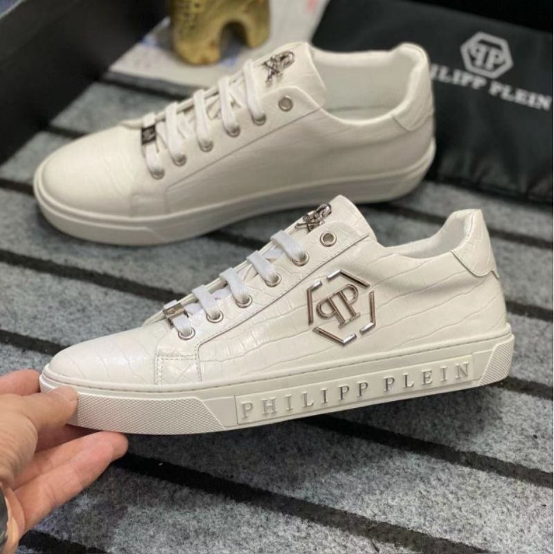 sepatu pp putih pria sneaker cowok philipp plein men shoes kulit p1shoes