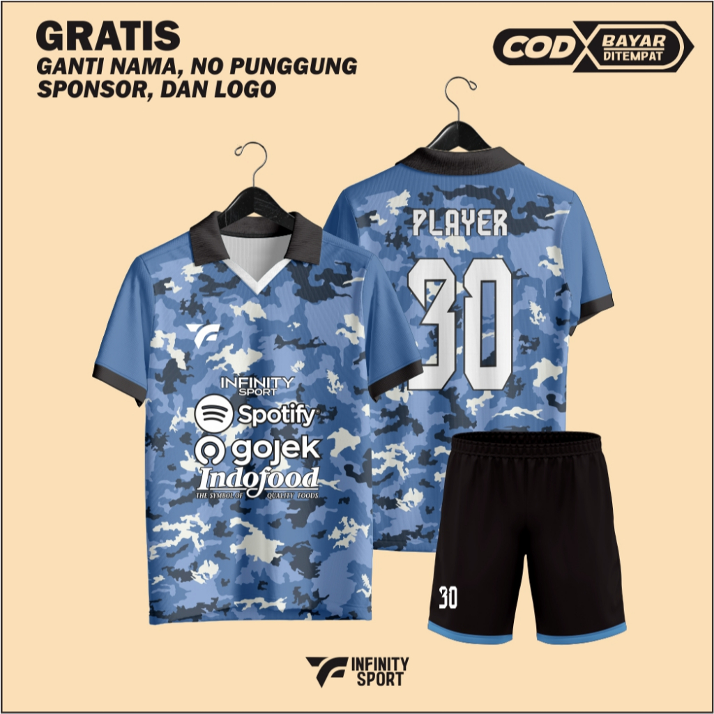 Jersey Sepak Bola Futsal Voli Custom – Fullprint Desain Bebas