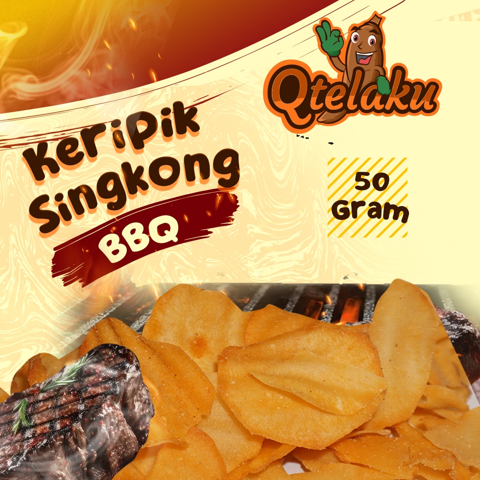 

Keripik Singkong Qtelaku rasa BBQ 50 gram, cemilan enak gurih renyah