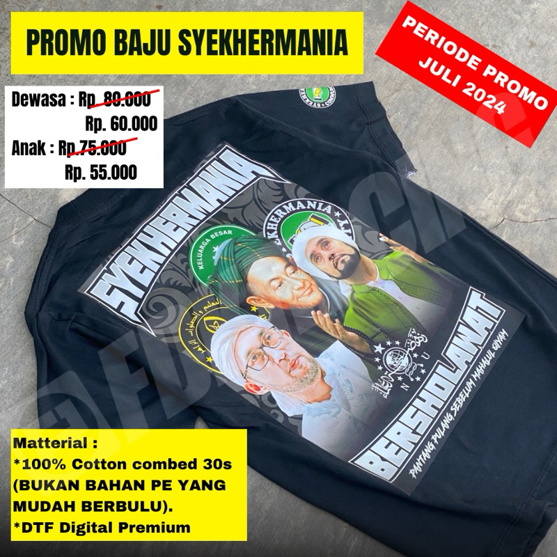 #VERSI2 PR0M0 MUR4H KAOS SYEKHERMANIA DISTRO ANAK DAN DEWASA | KAOS SYEKHERMANIA ANAK | BENDERA SYEK