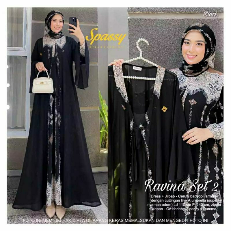 GAMIS PESTA MEWAH ELEGAN RAVINA SET / EGROSIR BUSANA SURABAYA / OLIVIA SET  / BAJU GAMIS REMAJA KEKI