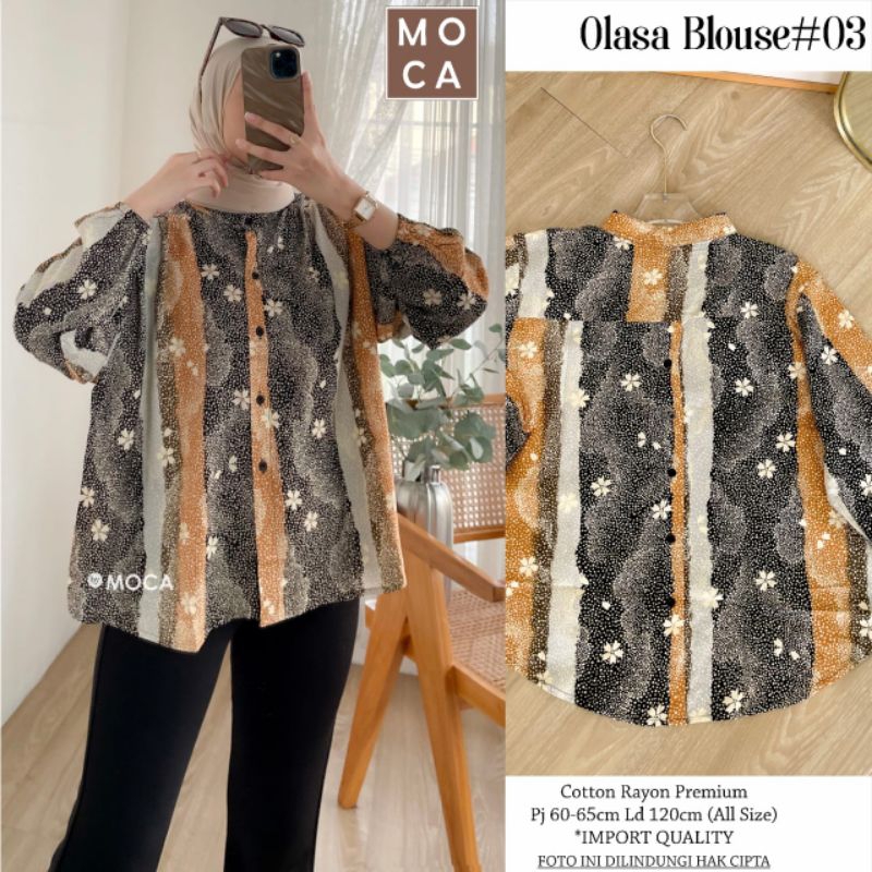 OLASA ERCIS BASNA BLOUSE TUNIK ORI MOCA