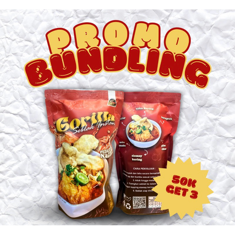 

BUNDLING PACKAGE 3PCS SEBLAK GORILLA INSTAN