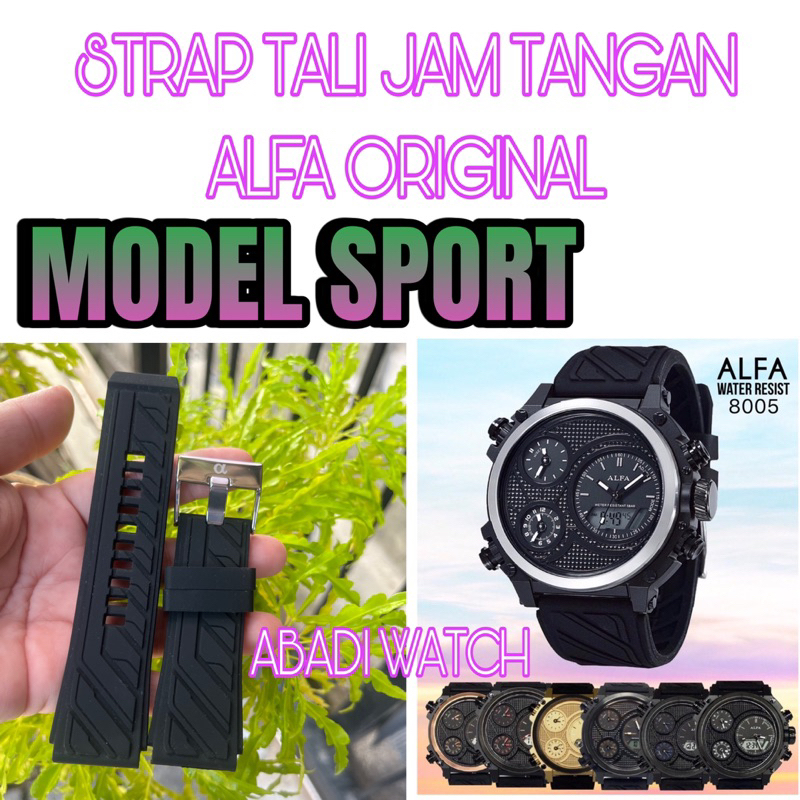 STRAP TALI JAM TANGAN ALFA ORIGINAL MODEL SPORT, pas dan bs lgsg dipasang