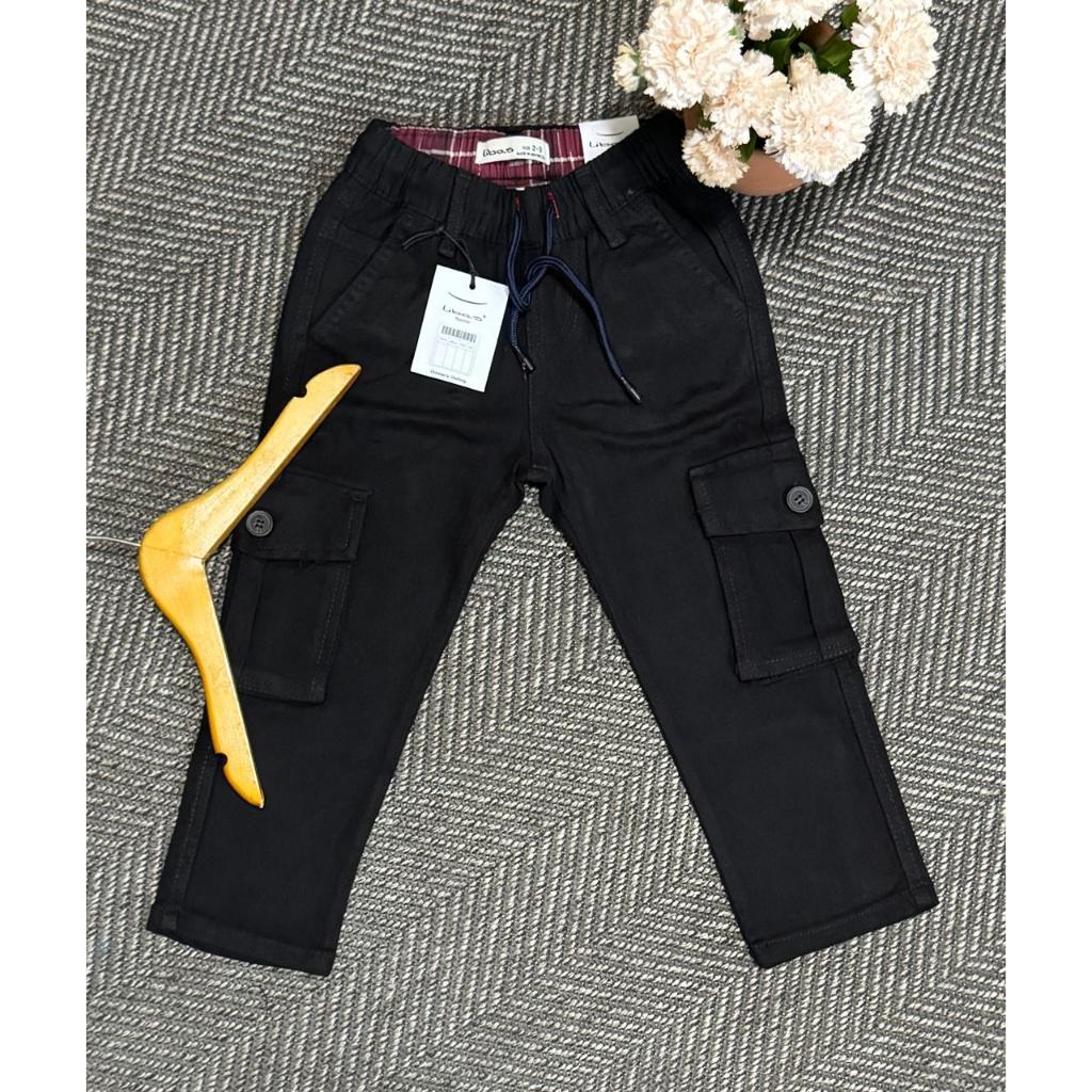 Celana Cargo Anak Warna Hitam Bahan Katun Twil By Libas