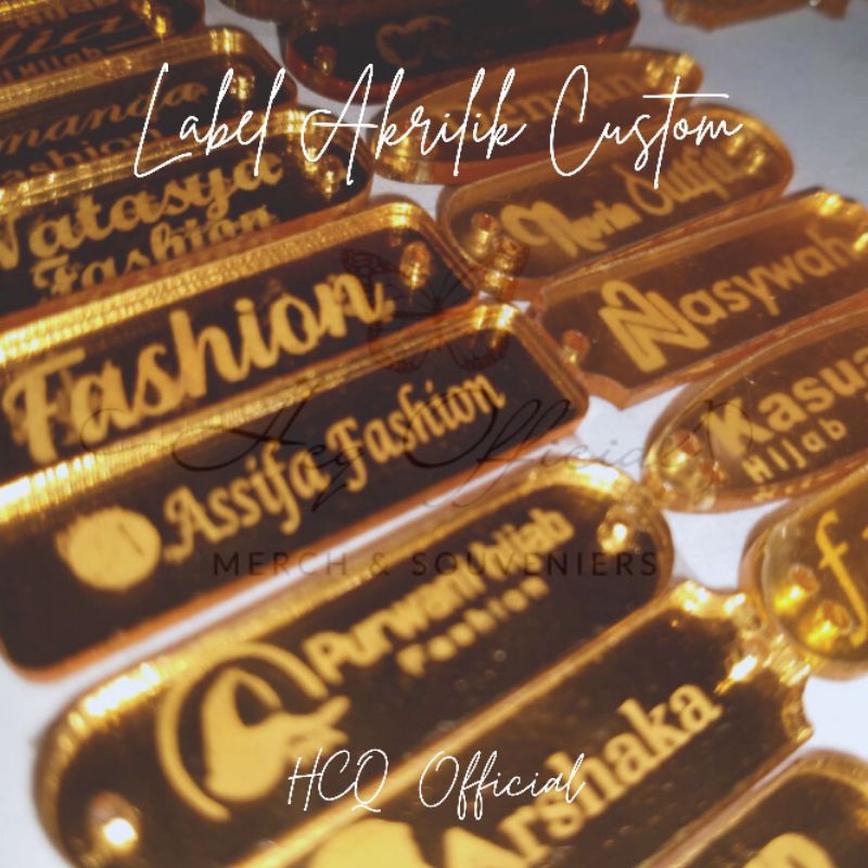 

SEHARI JADI Label Akrilik Custom - Label Pakaian | Label Hijab Akrilik Gold Rosegold Silver