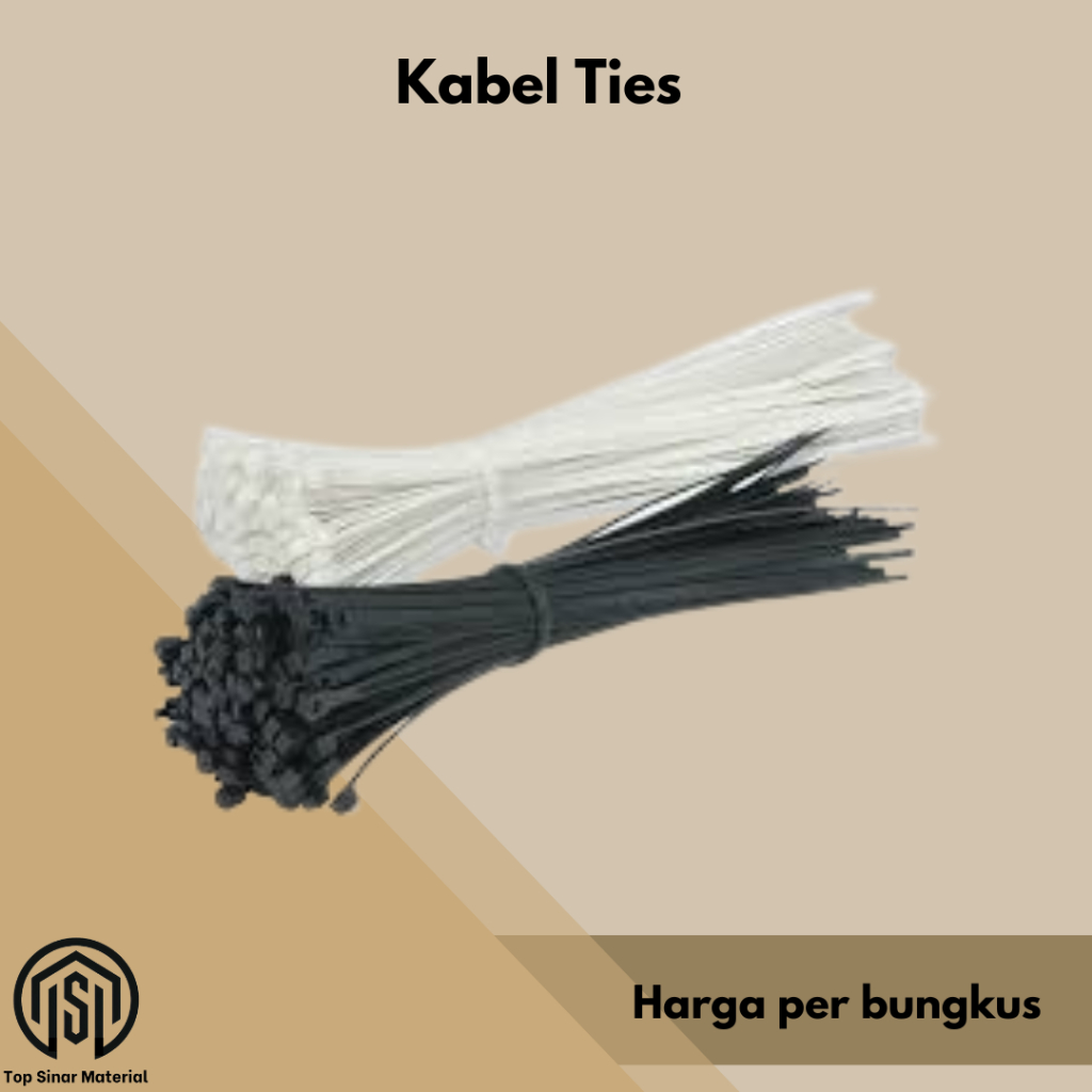 

Kabel Tis Ties Cable Tie Tali Ripet 250 mm 250mm 25cm Hitam Putih