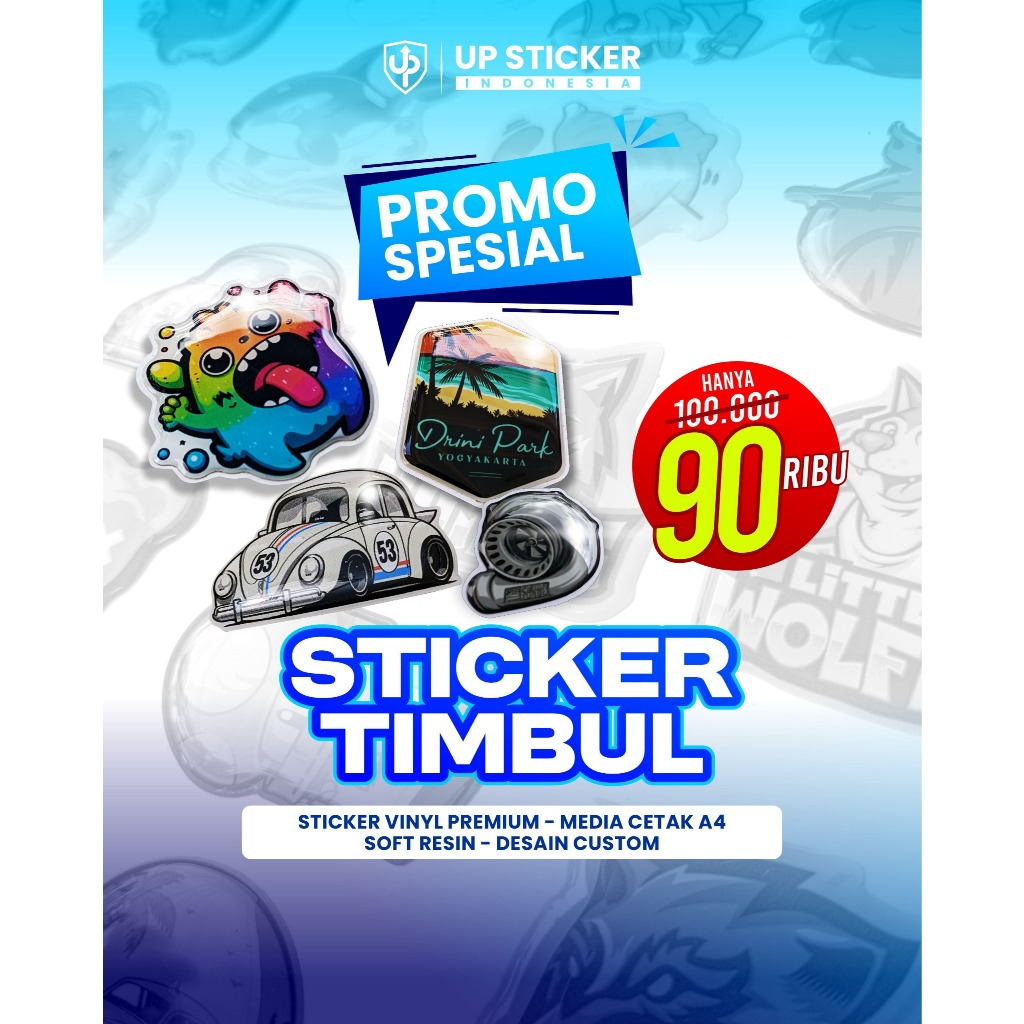 

Promo Sticker Resin Timbul Custom - Ukuran A4 - Free Konsultasi dan Desain