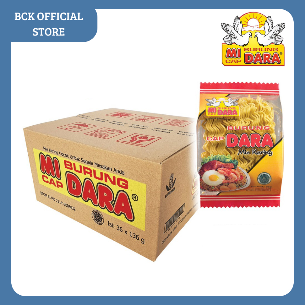 

Mie Kering Kuning Burung Dara 36X136gr (KARTON)