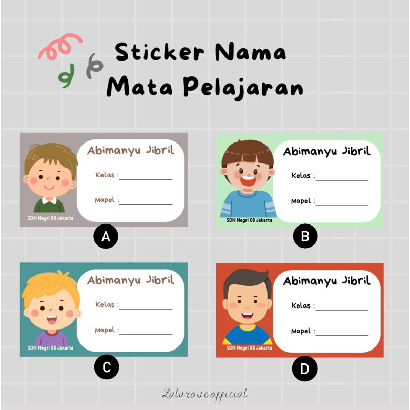 

Sticker Nama/Label Buku Sekolah