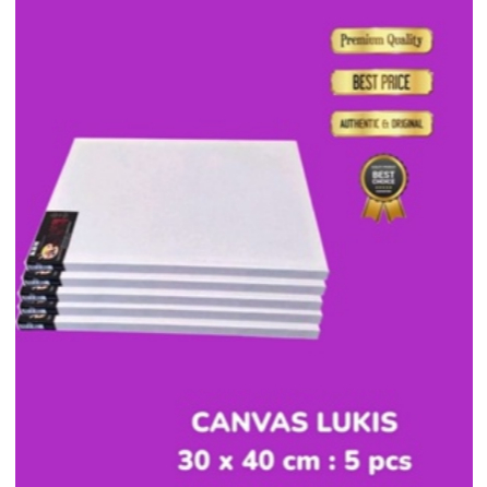 

KANVAS LUKIS 30x40 CM ( PAKET ISI 5 PCS )/CANVAS LUKIS HALUS/kanvas marsoto tebal