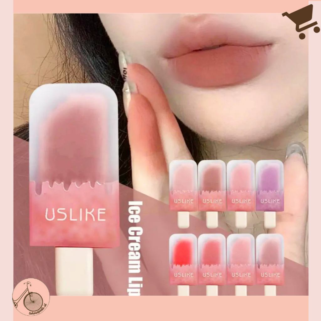 USLIKE Matte Velvet Korean Ice Cream Lipstick Lip Glaze Lip Gloss Lipstik Es Krim Korea XX168