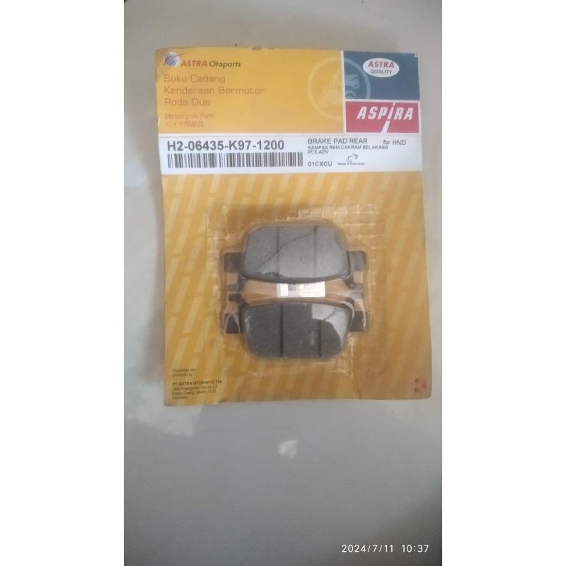 KAMPAS REM BELAKANG PCX ASPIRA