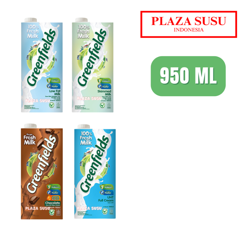 

SUSU UHT GREENFIELDS FRESH MILK UHT 950ML SUSU KOTAK SUSU CAIR