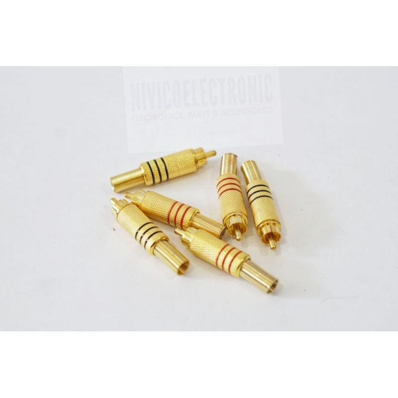 Jack RCA / Jack Audio Male Besi Gold 1 Pasang