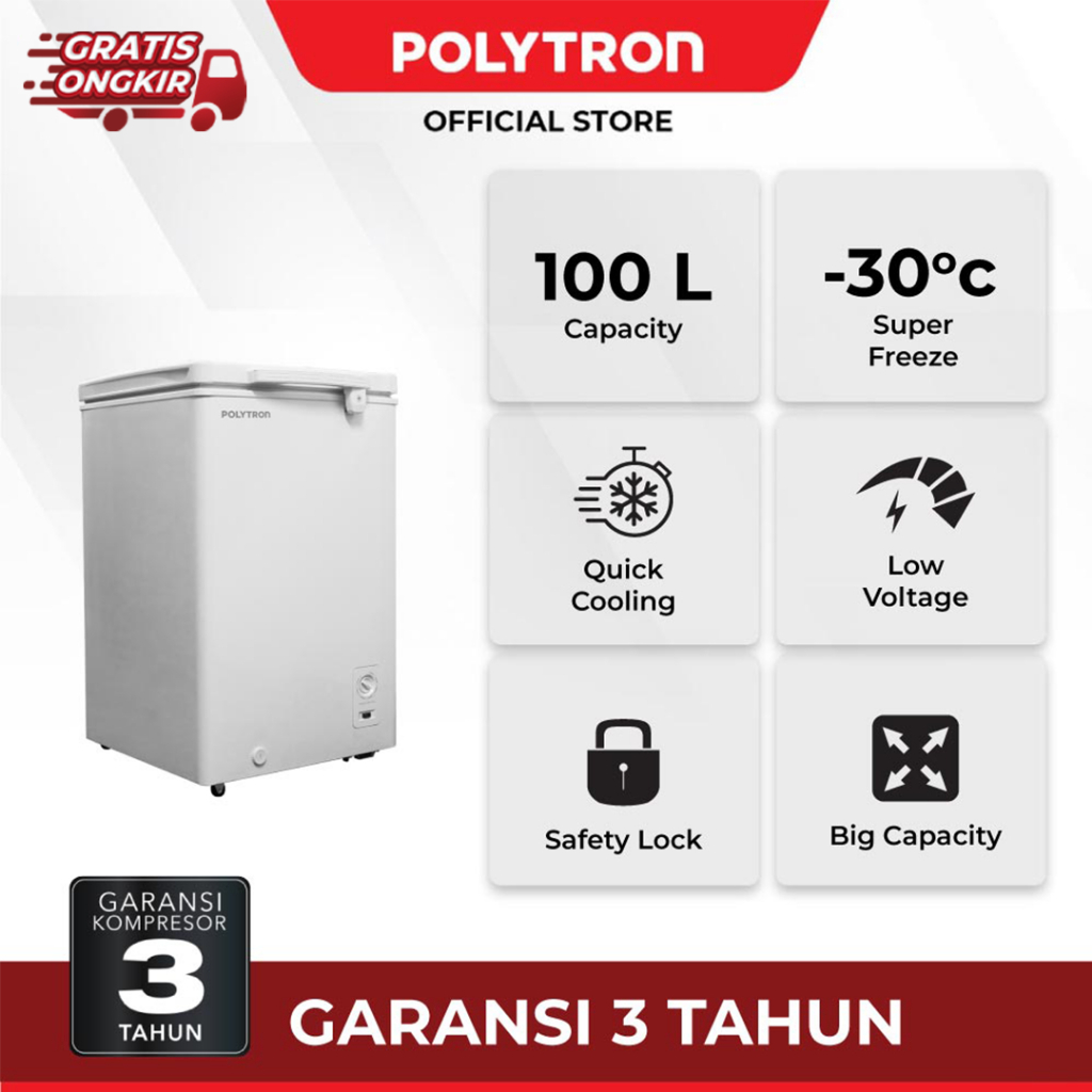 POLYTRON Chest Freezer 100 Liter PCF 118