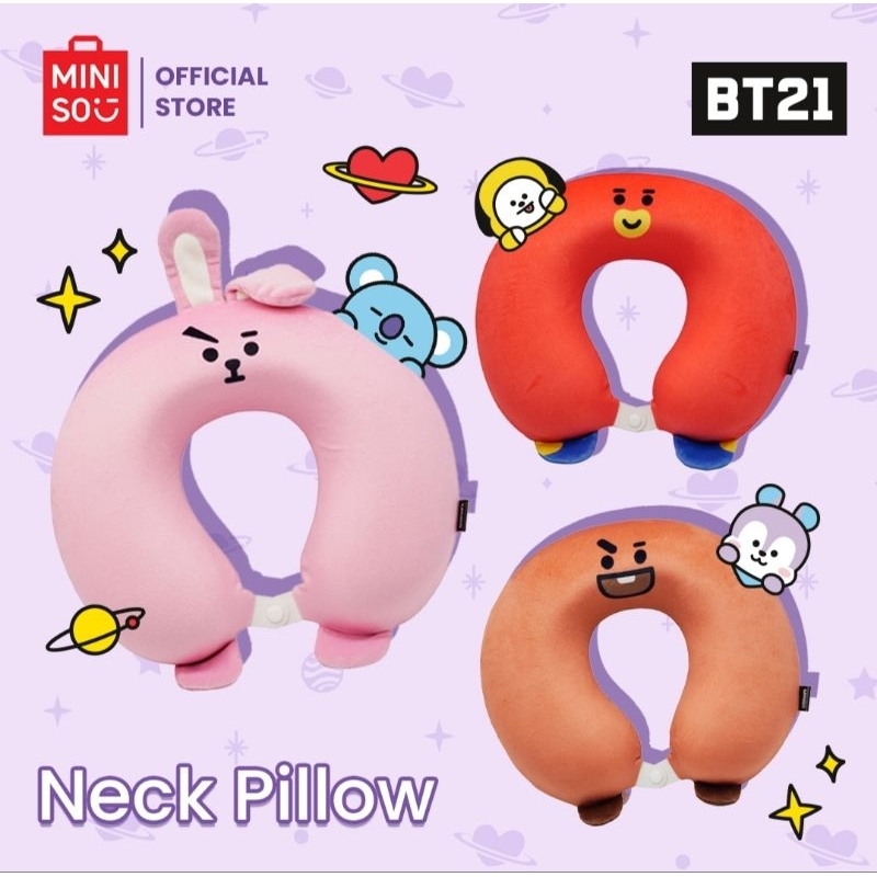 MINISO 4WRN. U shaped pillow sweet dream. BT21 Bantal leher miniso murah. Ready surabaya
