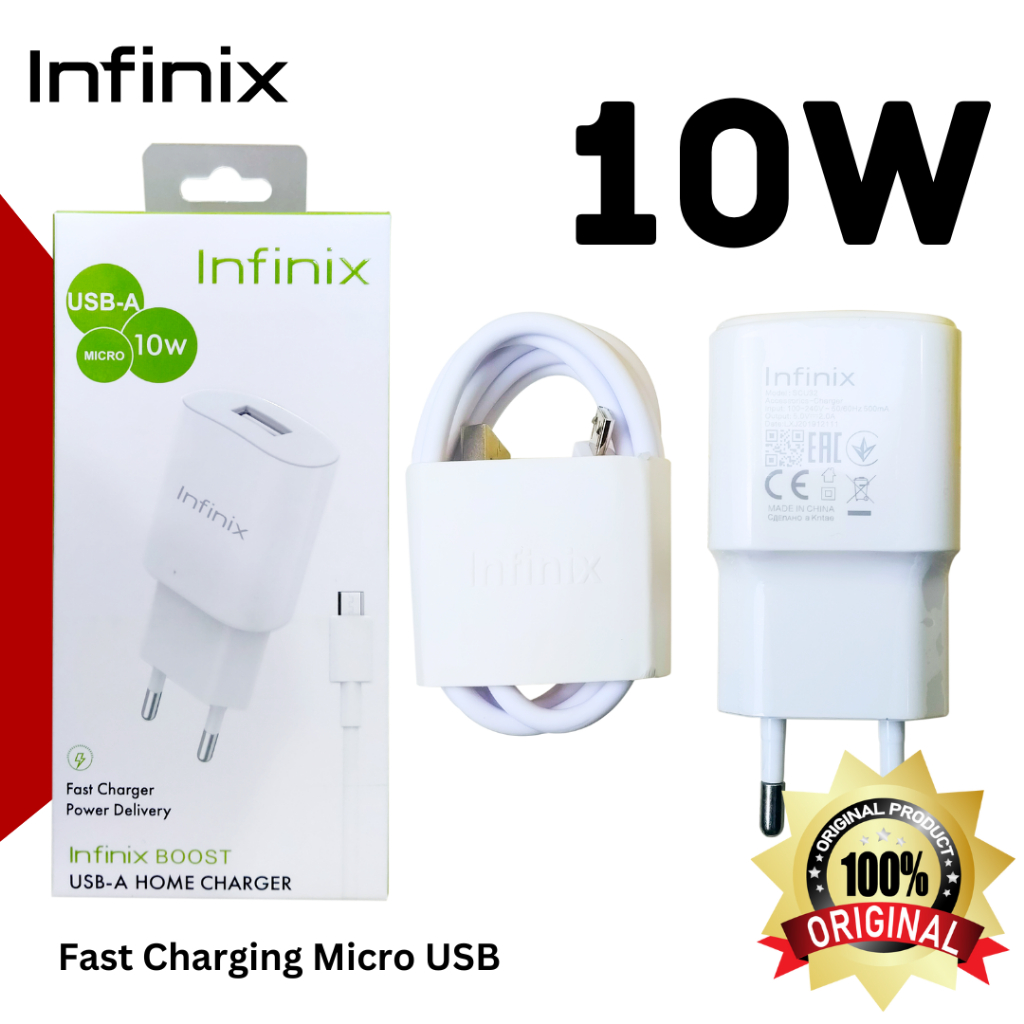 Charger Infinix Original 100% Charger Infinix 10W Micro Usb Charger Infinix 2A Charger Infinix Ori S