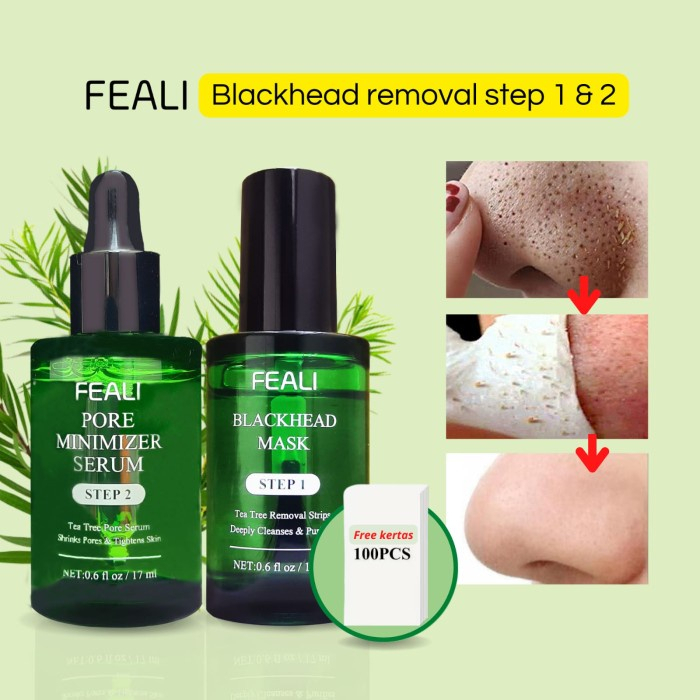[BPOM] FEALI STEP 1 Blackhead Mask Peel Off & STEP 2 Pore Serum 100% Original