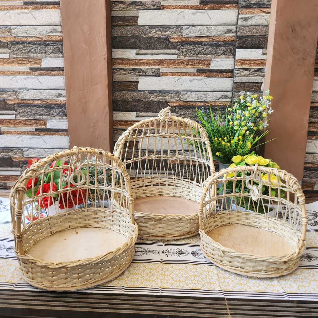 keranjang hantaran rotan parcel sangkar rotan (isi3) / keranjang parcel hantaran seserahan hampers /